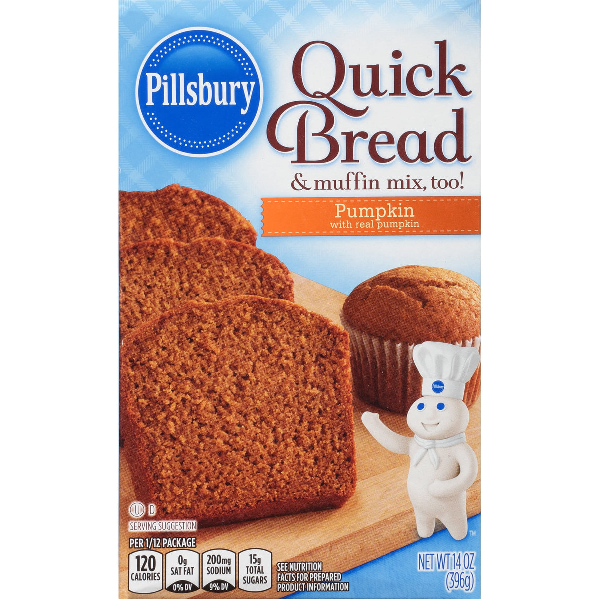 Pillsbury Pumpkin Quick Bread and Muffin Mix, 14 oz Box
