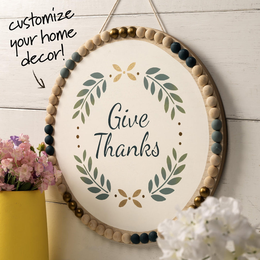 Plaid Wood Surfaces Round Beaded Edge Plaque, 15"