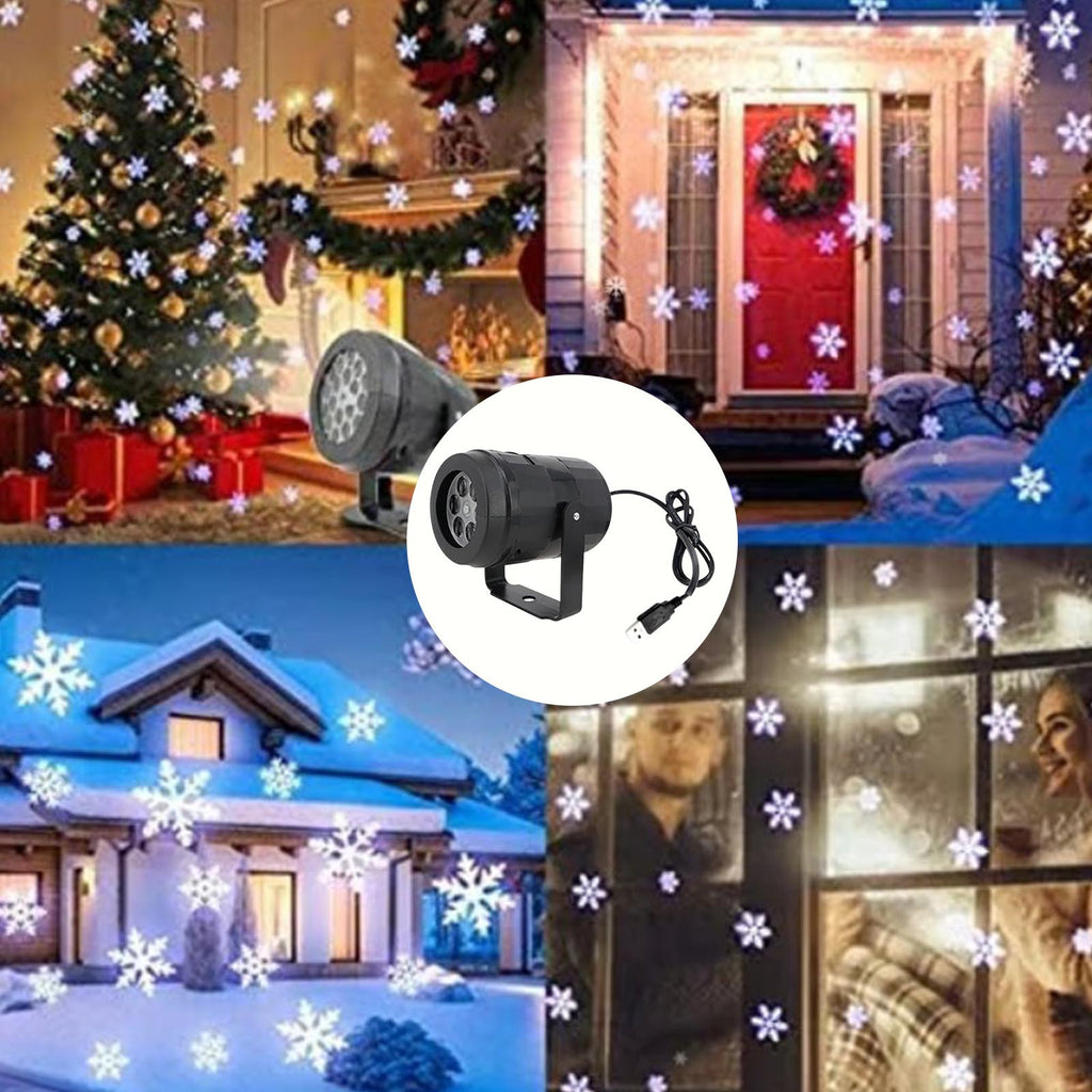 Loyerfyivos LED Christmas Snowman Snowflake HD Projection Light