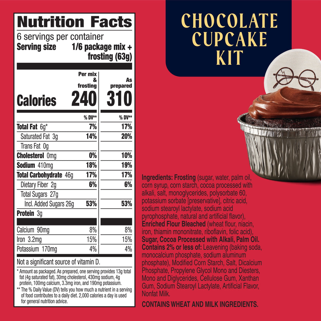 Betty Crocker Harry Potter Forbidden Forest Chocolate Cupcake Kit, 6 Count, 13.3 oz