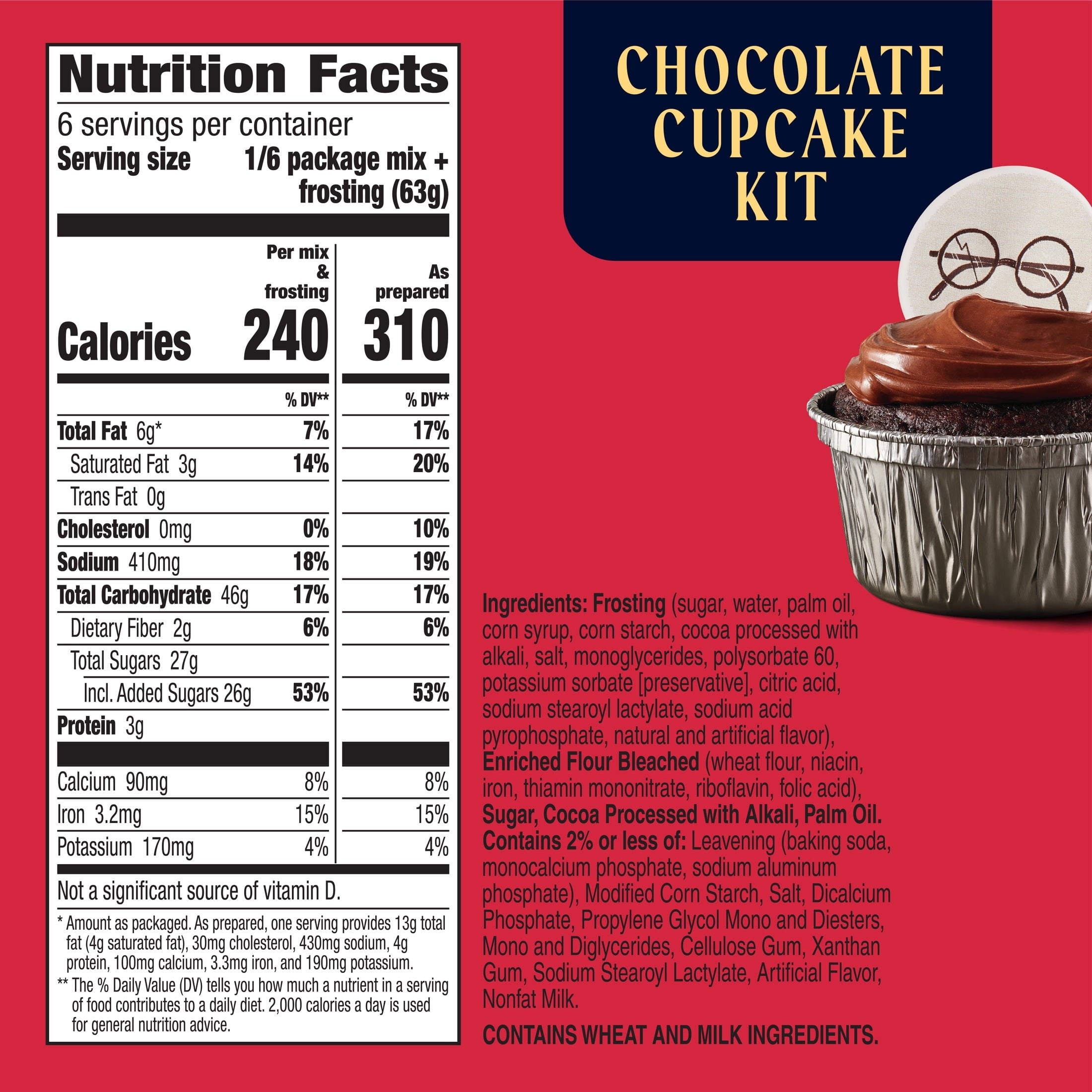 Betty Crocker Harry Potter Forbidden Forest Chocolate Cupcake Kit, 6 Count, 13.3 oz