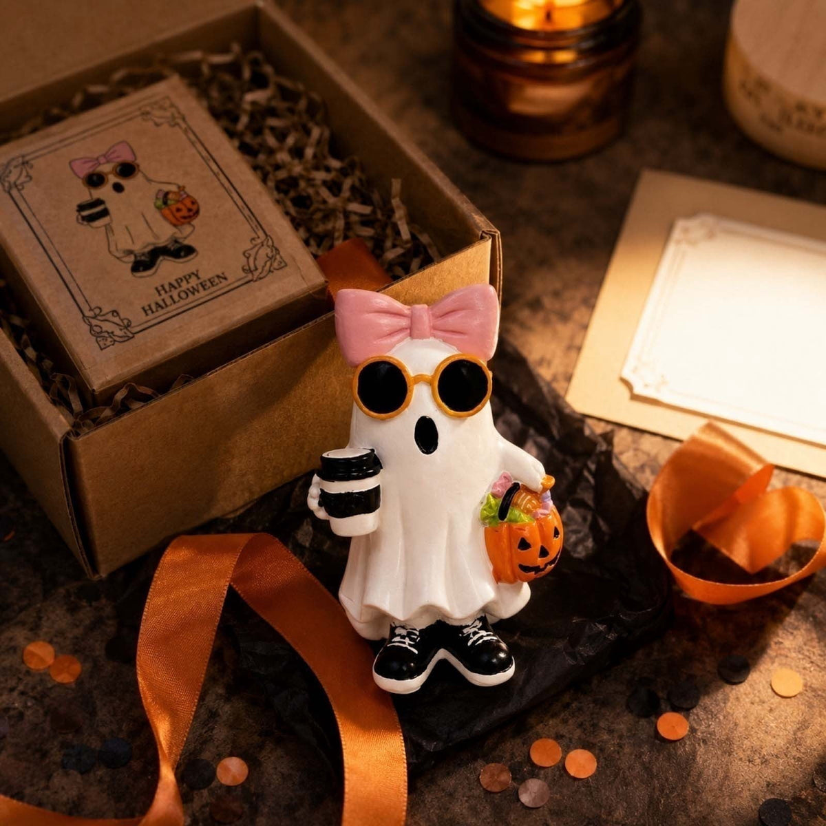 XGFHYJEH Halloween Decorations LED Candle Lights, 3pc Pumpkin Lantern, Halloween Indoor Decor, Halloween Table Decoration Ornament for Home Room Party