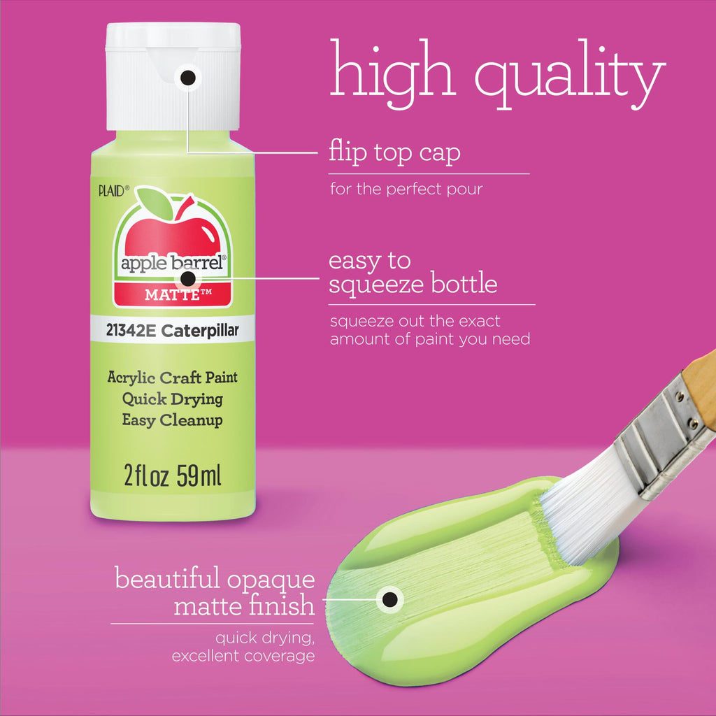 Apple Barrel Homegrown Hues 2 fl oz Acrylic Craft Paint Kit, Matte Finish, 12 Piece