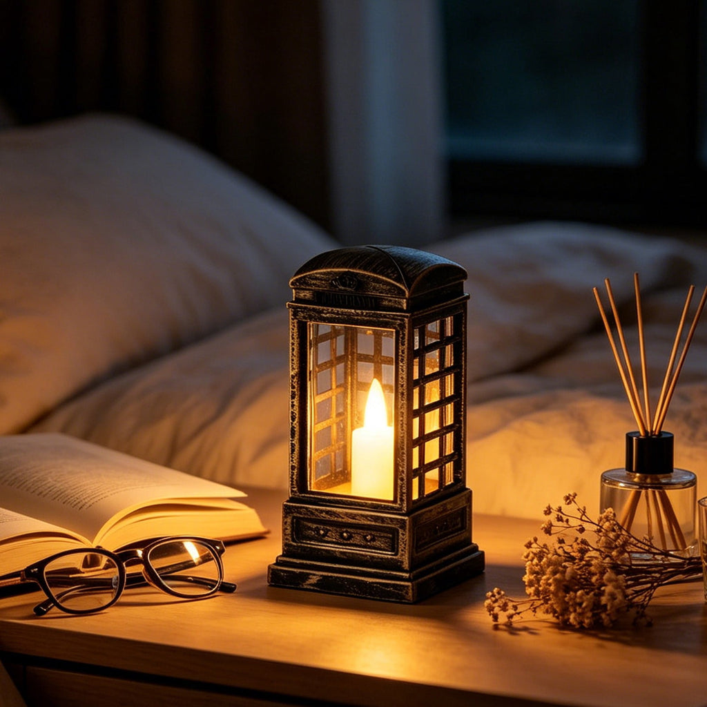 Djiypn Mini Lanterns 2Pack LED Small Lanterns Decorative Indoor Outdoor Hanging Lantern Decorative Candle Light Farmhouse Decor for Weddings Western Camping Party Halloween Christmas Decorations