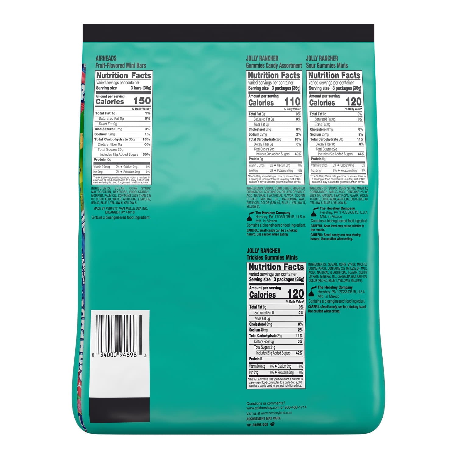 Hershey Assorted Fruit Flavored, Halloween Candy Bulk Bag, 40.69 oz (120 Pieces)