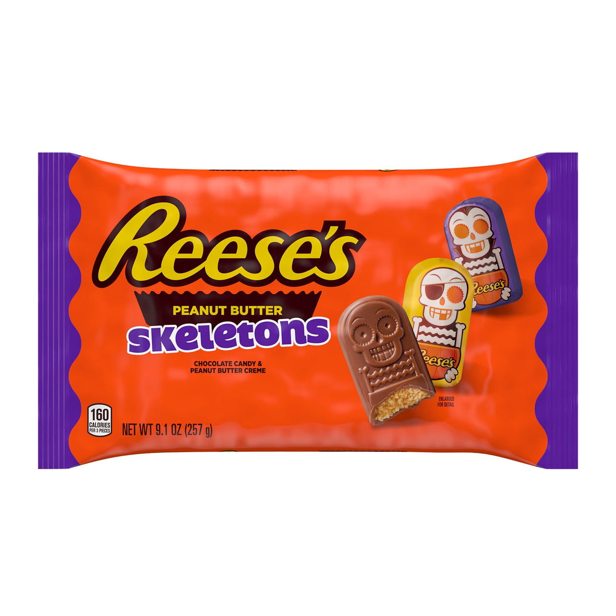Reese's Chocolate Peanut Butter Creme Skeletons Halloween Candy, Bag 9.1 oz