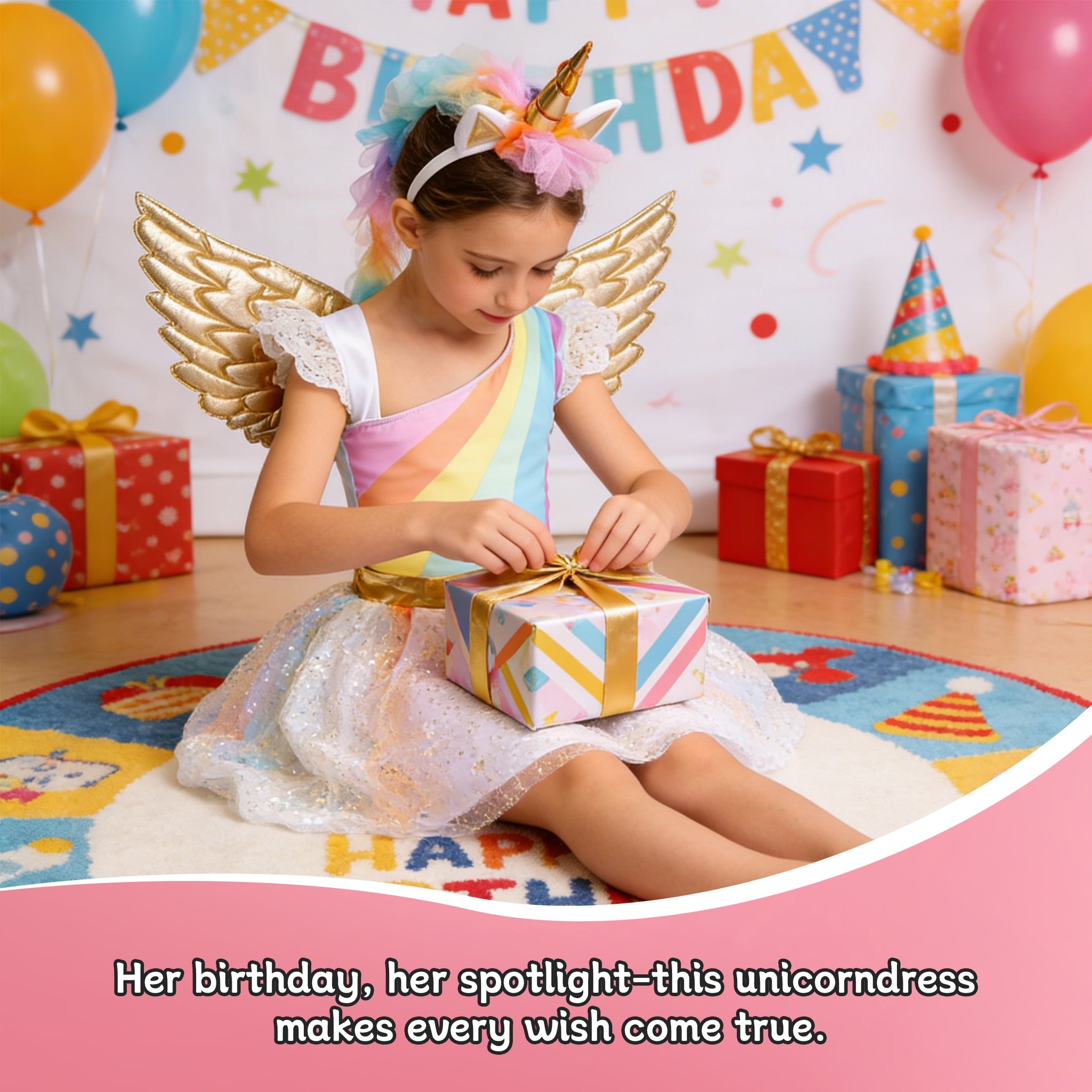 CZKHPTY Girls 3D Butterfly Fairy Tutu Dress, Whimsical Garden Princess Pretend Play Fancy Outfit, Sizes 3-4Y
