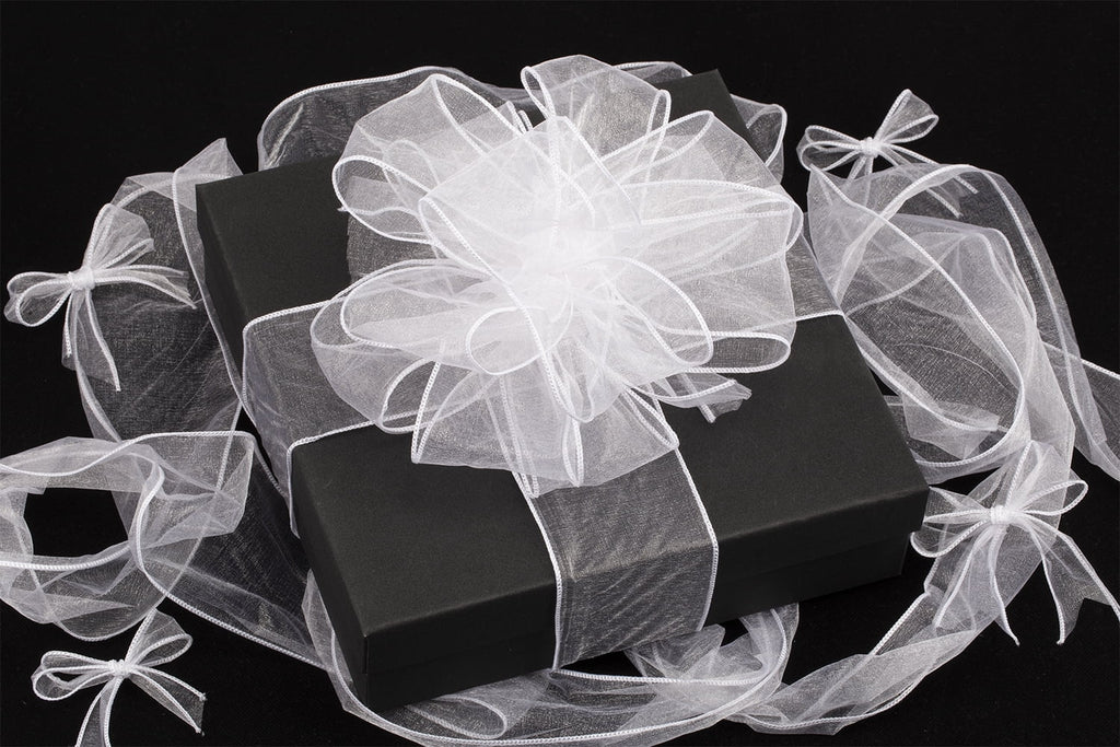 Joycrosso 1.5 Inch White Wired Organza Ribbon - 20 Yards Sheer Decorative Ribbon for Gift Wrapping, Wedding Decor, Christmas Tree, Crafts & DIY Projects