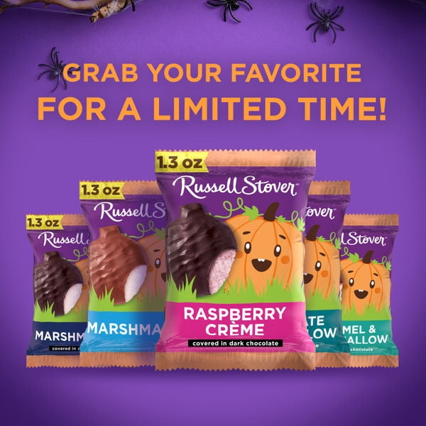 RUSSELL STOVER Halloween Dark Chocolate Raspberry Crème Pumpkin, 1.3 oz.