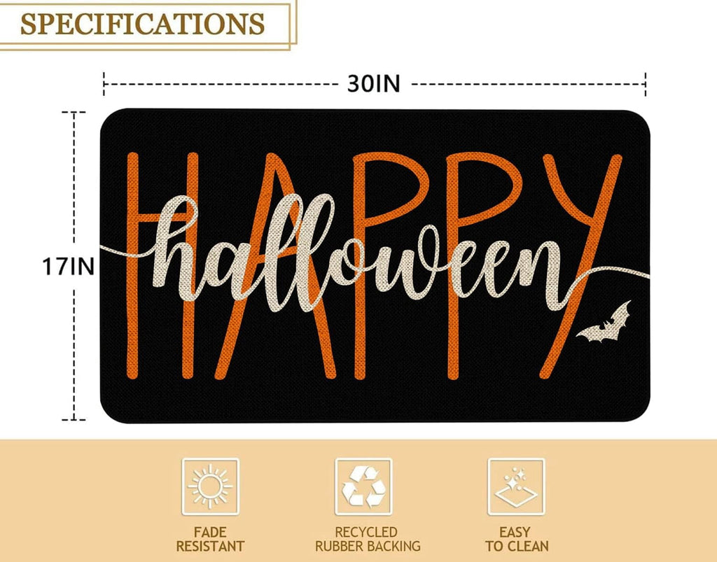 Halloween Door Mat 30 X 17 Inch Halloween Skull Doormat Indoor Outdoor Entrance Floor Mat Non Slip Halloween Decor Rubber Welcome Mats