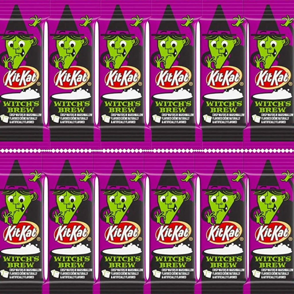 CandyKrave Kit Kat Halloween Candy Witches Brew - Assorted Milk Chocolate and Creme Snack Size Bars, Free Frosted Shipping Bag, 1 pound Bulk Bag 25 Pieces