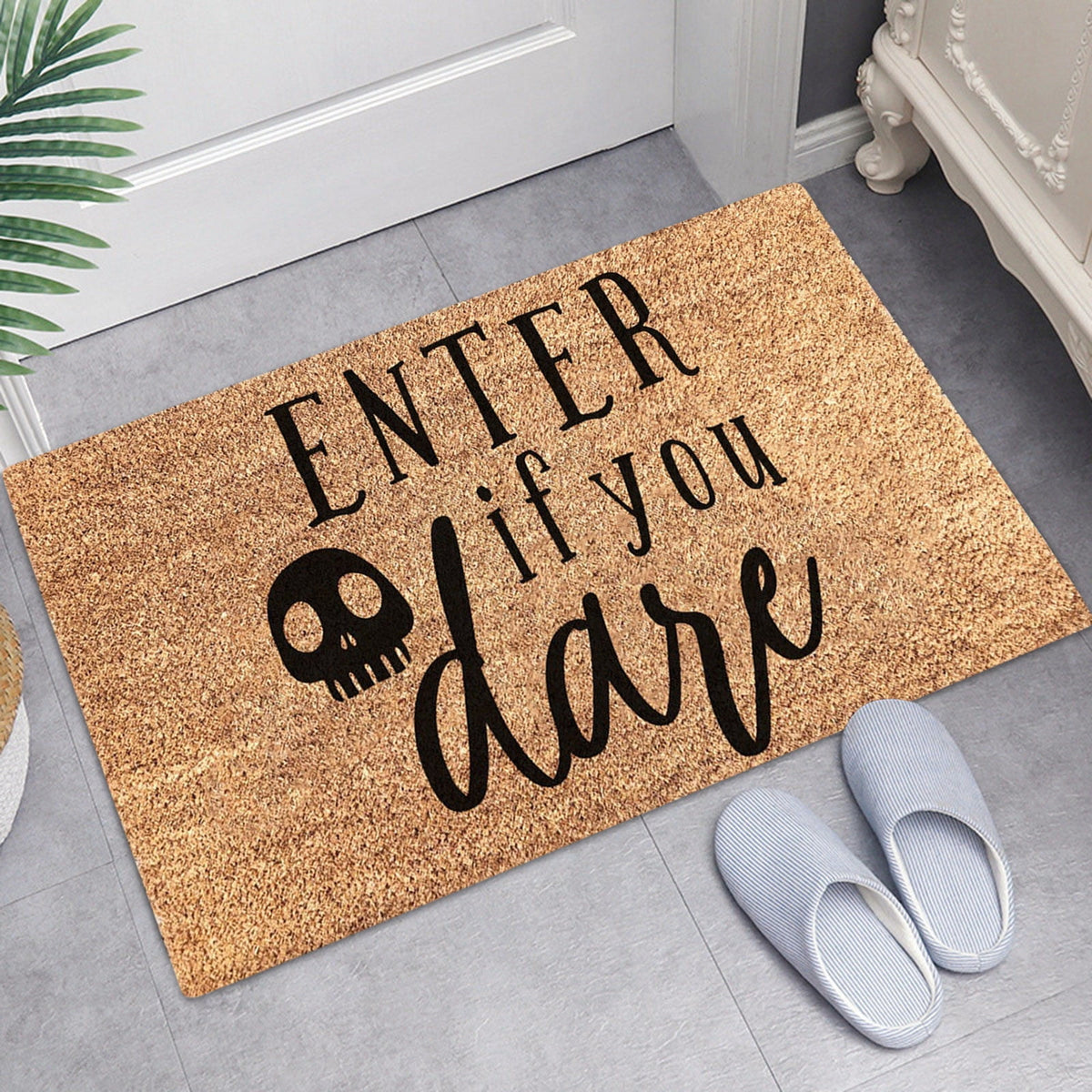 JLFNYA Halloween Rug,15.7*24inch Checkered Rug,Rug Halloween Fall Door Mat Cotton Washable Area Rugs Door Mat Outdoor Entrance for Front Porch Entryway Fall Farmhouse
