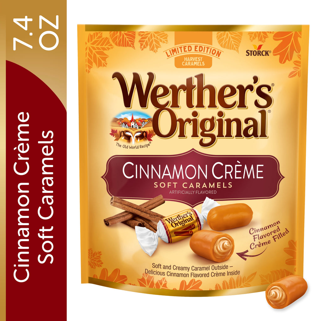 Werther's Original Limited Edition Fall Harvest Cinnamon Crème Soft Caramels, 7.4 oz Bag