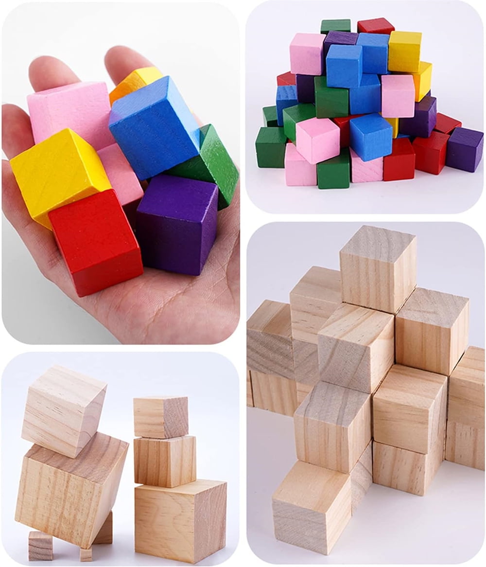 2 Inch Wooden Cubes,Wooden Blocks for Arts and Crafts and DIY Projects,Natural Pine Wood Square Blocks,Topboutique Unfinished Wood Blocks for Wood Crafts,8 Pcs
