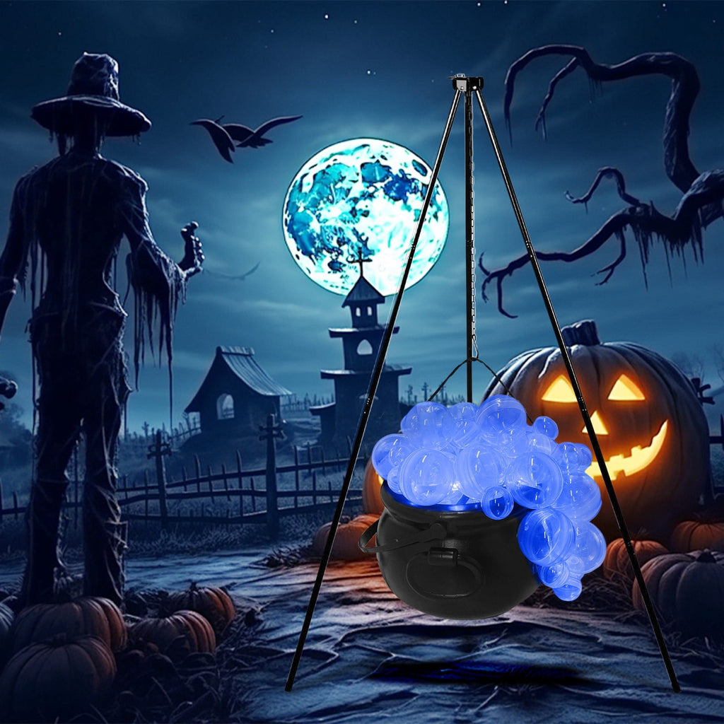 Muecwrye Halloween Decorations Outdoor, Halloween Clearance! Halloween Witches Cauldron on Tripod with Lights, DIY Bubbling Cauldron Set Decor for Home Porch Outside, Halloween Party Supplies