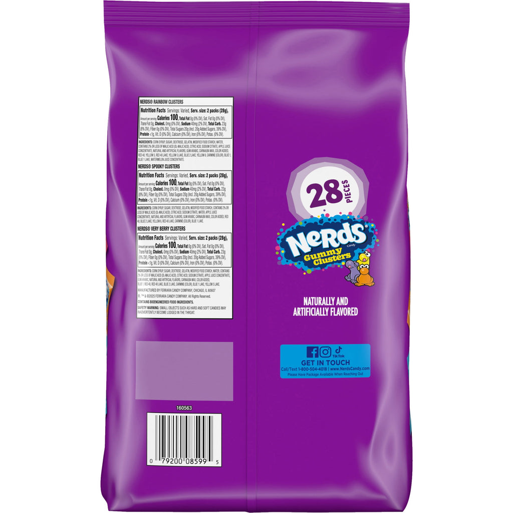 Nerds Gummy Clusters Halloween Assorted Treat Pack, 14 oz, 28 Count