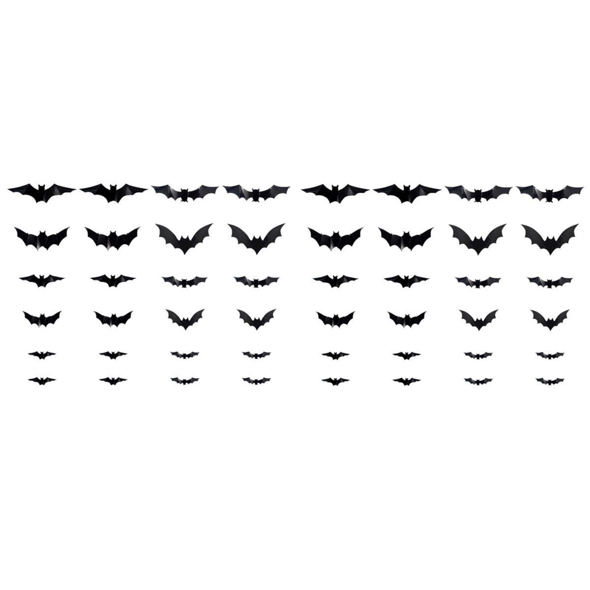 CQHVKQ 60 PCS Halloween Bats Decorations, Realistic 3D LED Bats Wall Stickers Decor, Assorted Size Removable Lighted PVC Bats DIY Wall Sticker for Halloween Party, Bedroom, Home, Indoor and Outdoor
