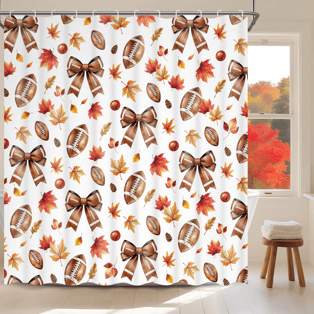 Ikfashoni Fall Shower Curtain with Hooks, Fall Decor for Home, Buffalo Plaid Pumpkin Waterproof Bathroom Curtains, 72"X72"