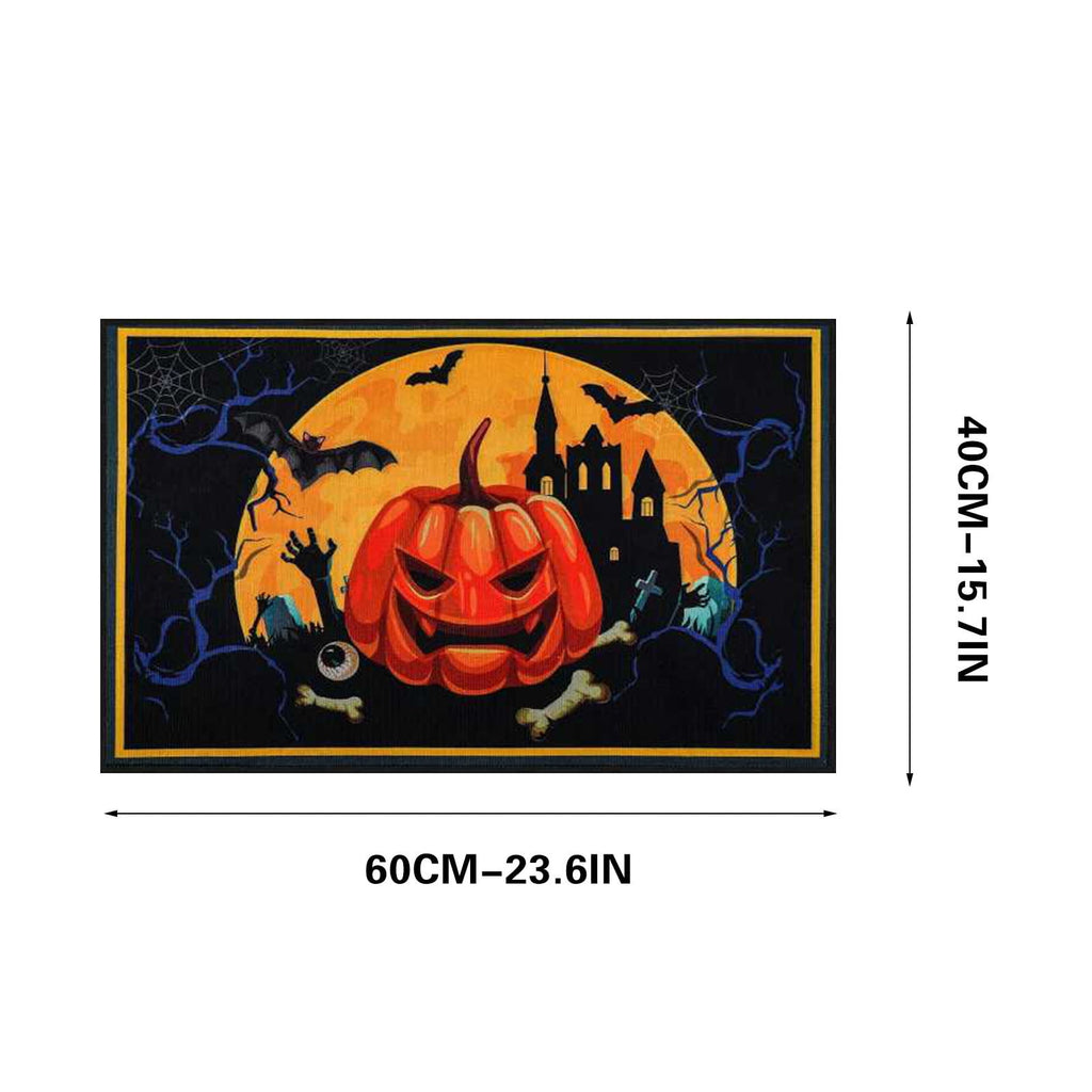 Stijggn Halloween Kitchen Rugs Halloween Mat Halloween Decorations Doormat, Welcome Mats for Front Door,Spooky Outdoor Mats for Front Door, Living Room, Bedroom, K-ids' Room