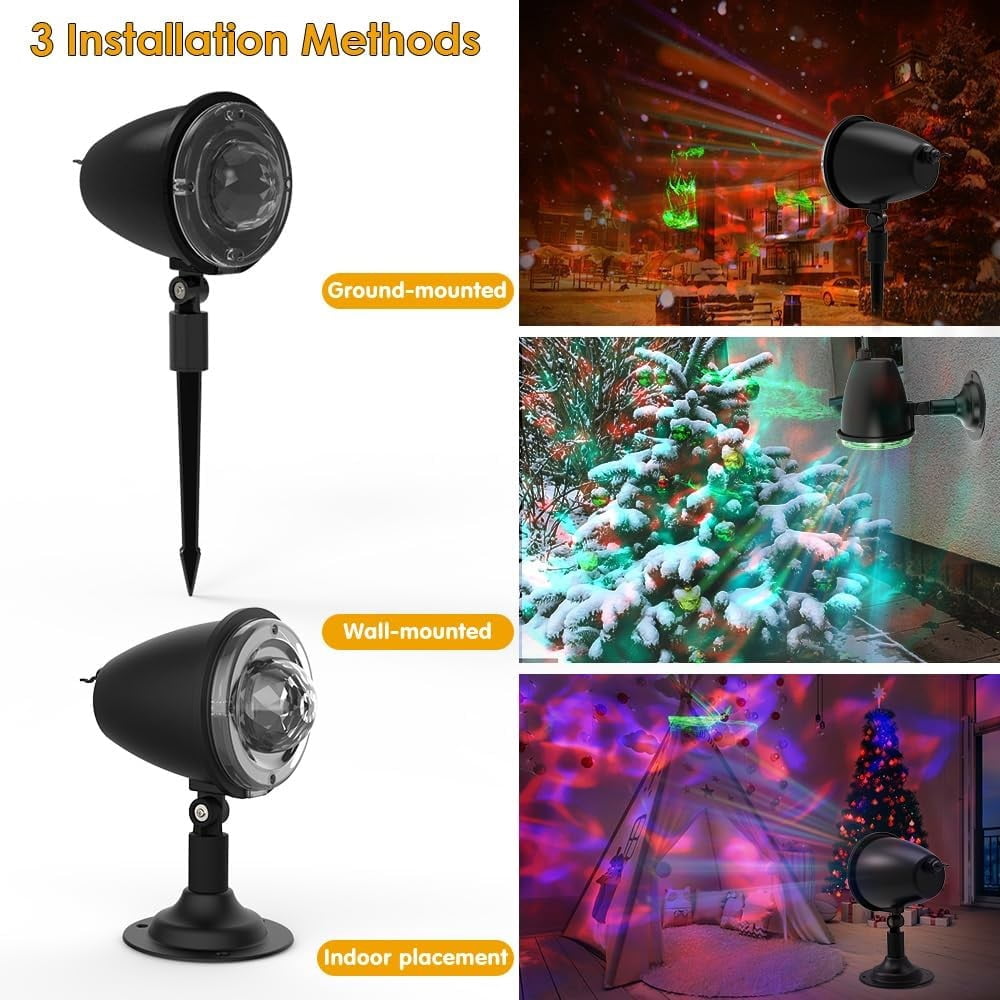 10 Colors Outdoor LED Landscape Projector Lights Holiday with Remote and Timer