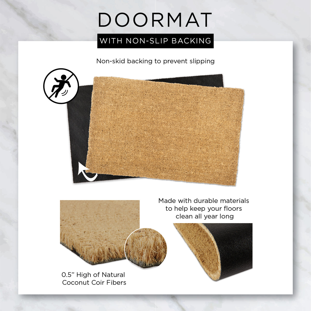 DII Decorative Halloween Welcome Doormat, Front Door Décor, 17x29", Jack-O-Lantern