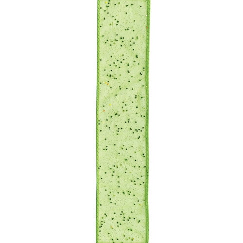 (3 pack) Offray Ribbon, Citrus Green 1 1/2 inch Wired Edge Sheer Polyester Ribbon, 9 feet
