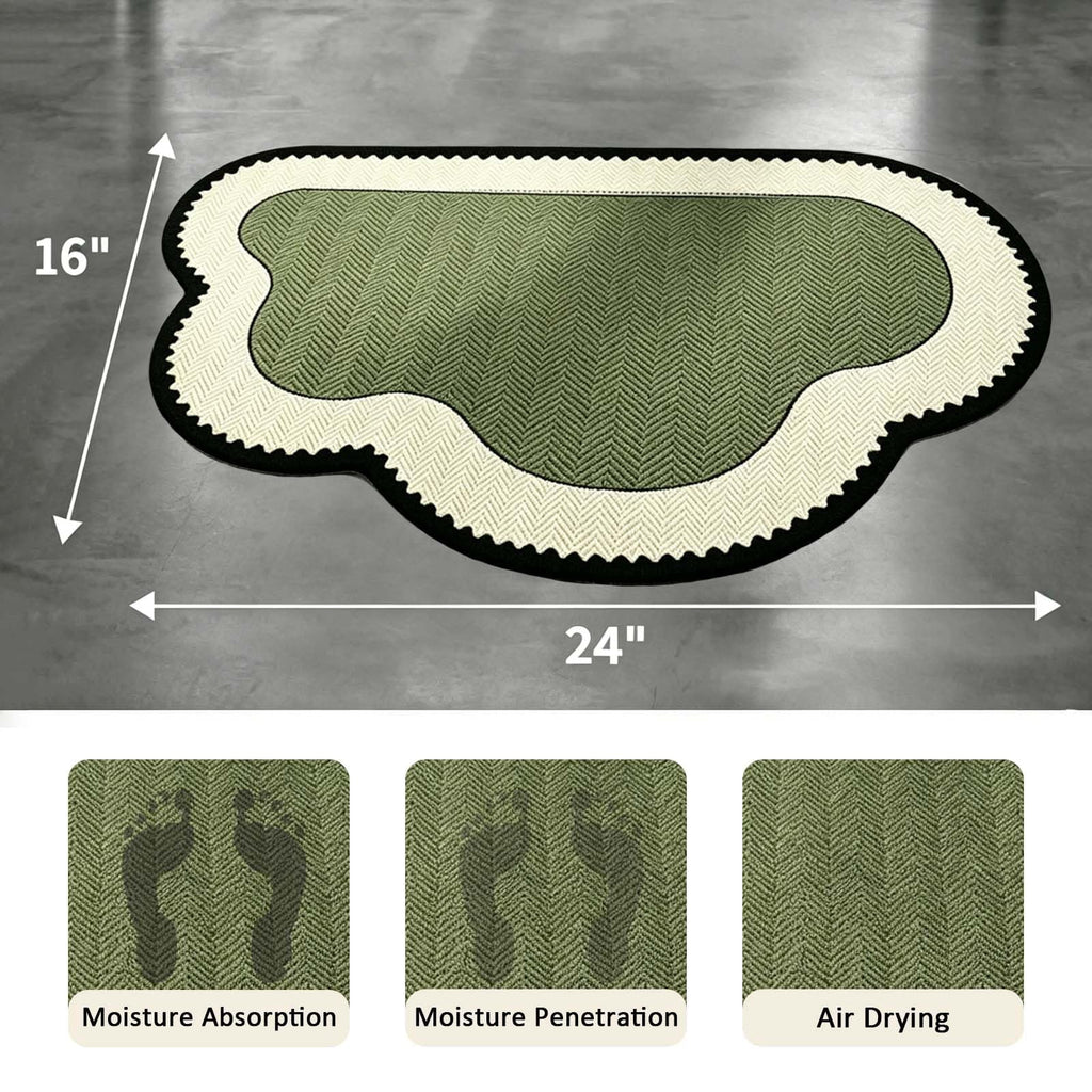 Front Door Mat Indoor Outdoor Entrance Rug, Semicircular Entrance Mat, Half Round Waterproo Non-Slip Durable Rubber Doormat for Garage, Patio, 29.5 inch
