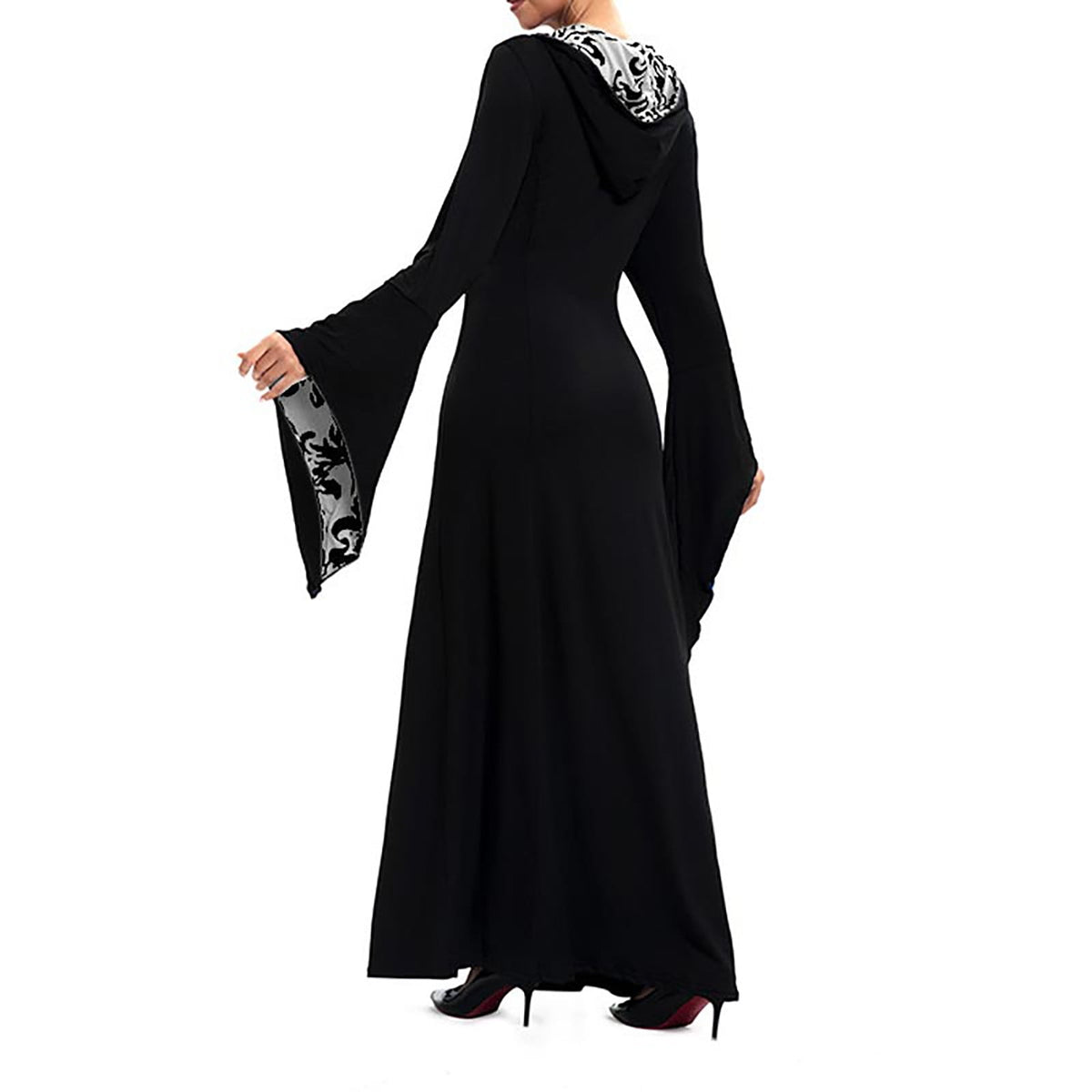 LYXSSBYX Maxi Dresses for Women Women's Long Sleeve Neck Dress Floor Length Cosplay Dress Plus Size Dress