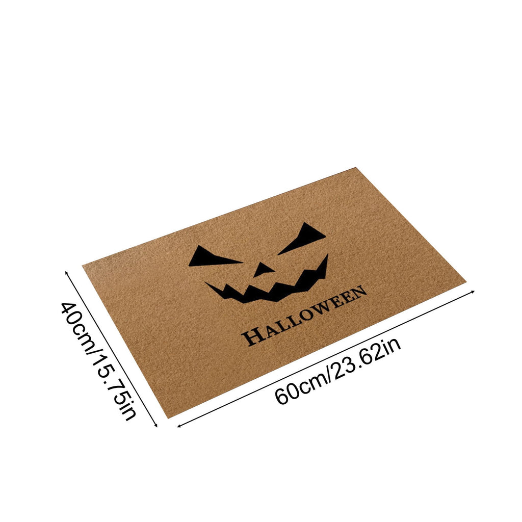 Miwamany Retro Halloween Coconut Fiber Look Doormat, Anti-Slip Scraper Mat, Vintage Entryway Floor Rug for Front Door Porch Kitchen Home Decoration
