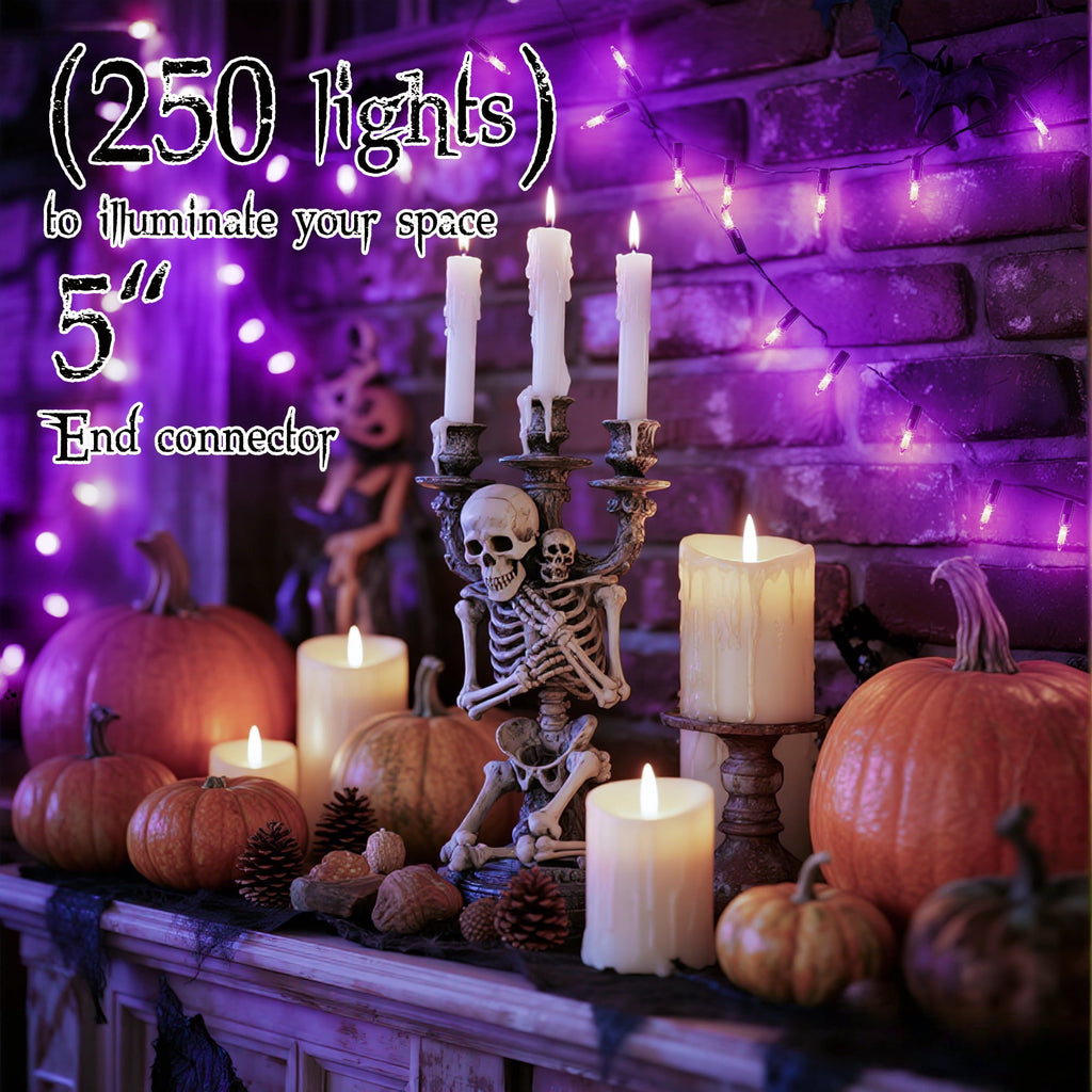 DAYBETTER Halloween String Lights, 32.8ft 100ct Incandescent Mini Lights, with 100 Count Orange Waterproof Bulbs, for Party, Yard, Christmas Tree, Halloween Decorations