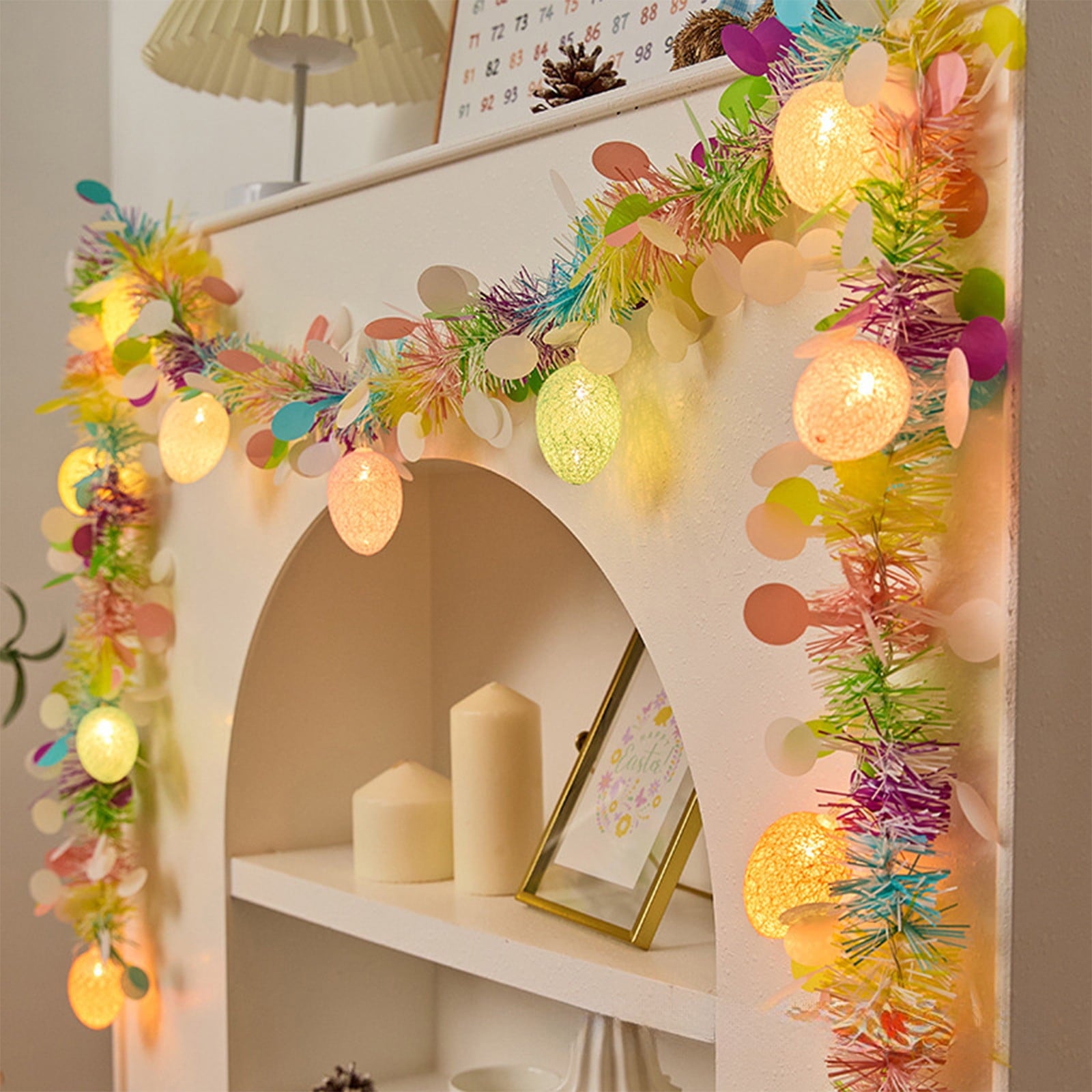 AZXY Easter Eggs String Lights, 7ft 10-LED USB Pastel Globe Lights, Indoor & Outdoor Spring Decor for Classroom, Dorm, Party, Patio, Garden, and Tree