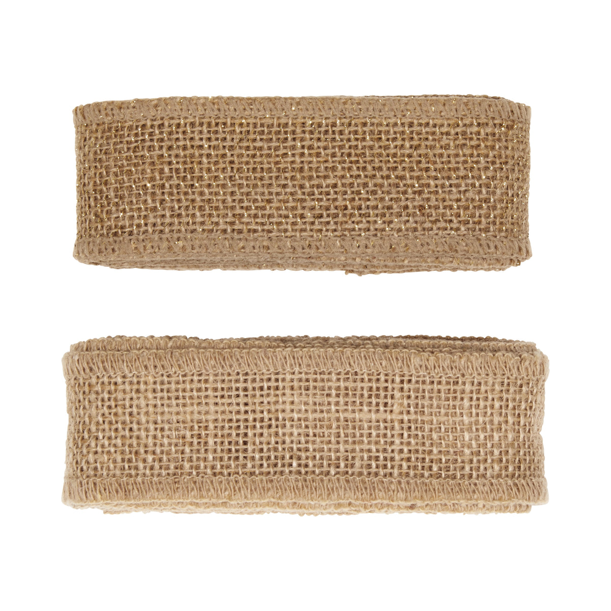 Love, Laugh, Craft Burlap Ribbon Set, 1.5"W x 3-Yds, Natural/White Stripe