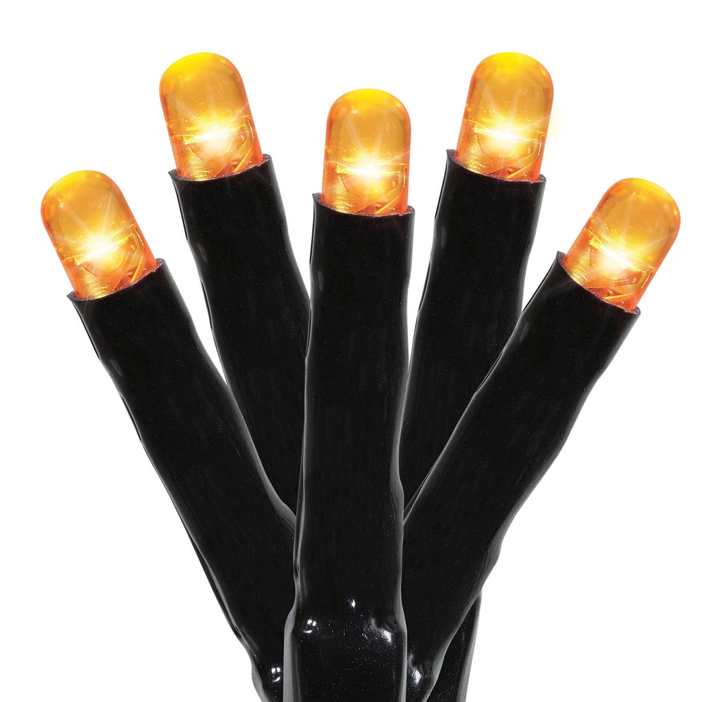 Indoor/Outdoor 100-Count Battery-Operated LED 8-Function Micro String Lights, Orange, 33', Halloween by Way To Celebrate