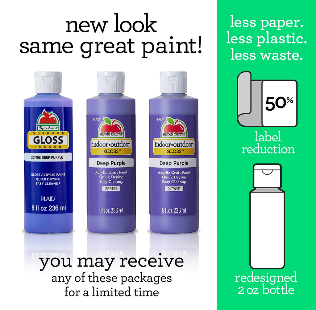 Apple Barrel Acrylic Craft Paint, Gloss Finish, White, 8 fl oz