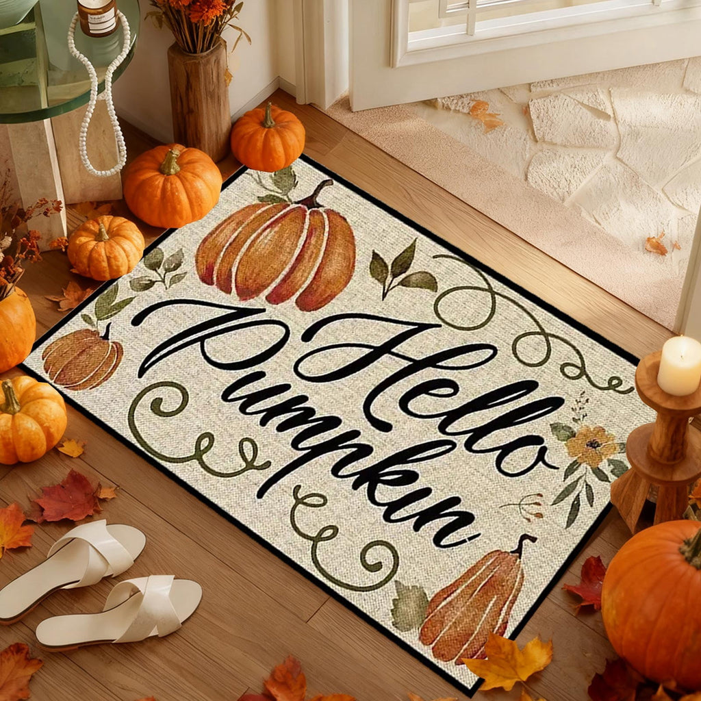 Autumn Door Mat for Entryway, 16x24 Inch, Fall-Themed Floor Doormat for Home Decor, Non-Slip Rug Mat for Living Room, Kitchen, Bedroom, Gifts for Fall Lovers (E)
