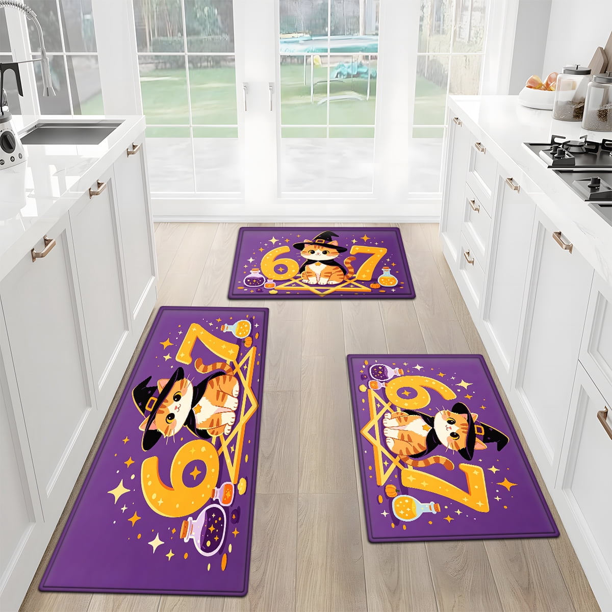 CCTFS Halloween Skeletons Holding Hot Drinks Household 1Pc Flannel Mat and Kitchen Rugs,Soft Non-slip for Bedroom Entryway