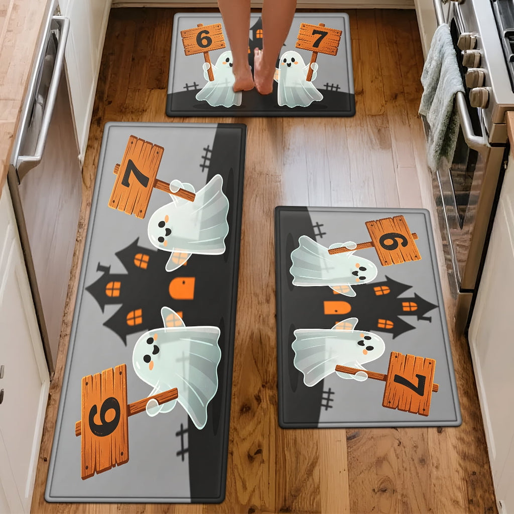 CCTFS Halloween Skeletons Holding Hot Drinks Household 1Pc Flannel Mat and Kitchen Rugs,Soft Non-slip for Bedroom Entryway