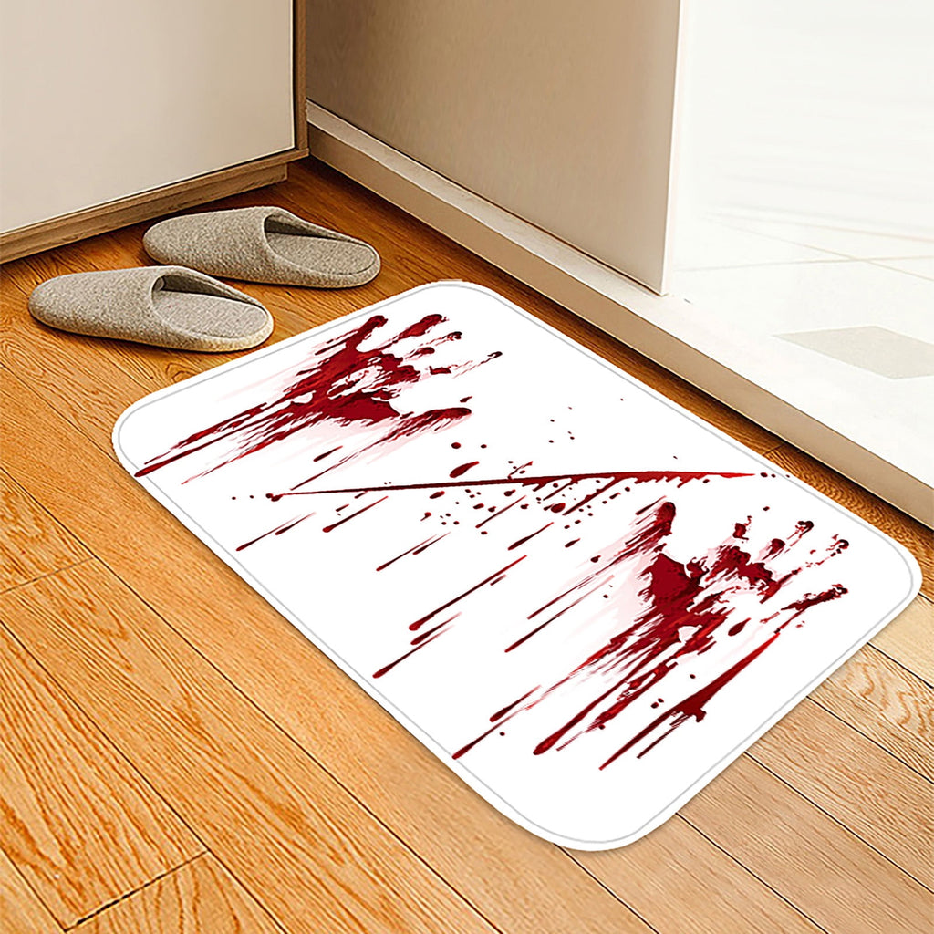 Halloween Bath Bloody Handprint, Blood Handprint Prank Blood Rug Color Bath Mat Non-Slip Rug Halloween Scare Your Friends for Shower Bathroom Gag Gift Doorway Carpet Bathroom Rugs