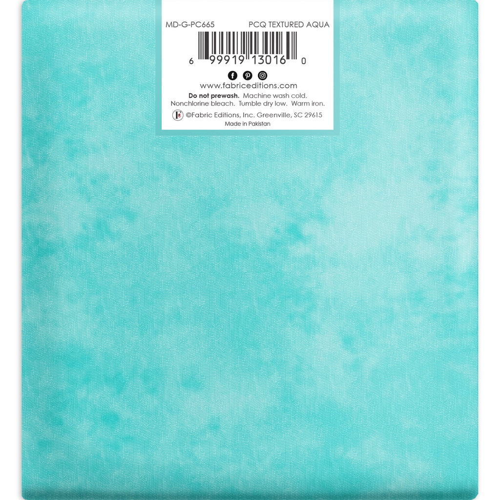 Fat Quarter 100% Cotton Textured, Aqua, 18"x 21" for Quilting & Sewing, 1 Each