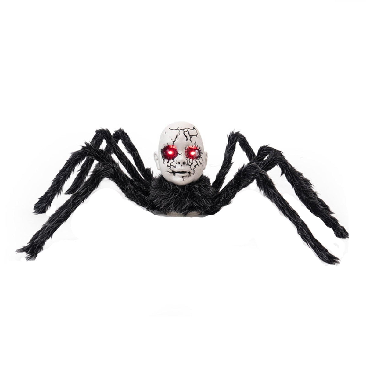 Halloween Electric Spider Toy - Voice-Activated Walking Doll with Glowing, Animated Halloween Prop for Indoor/Outdoor Haunted Houses