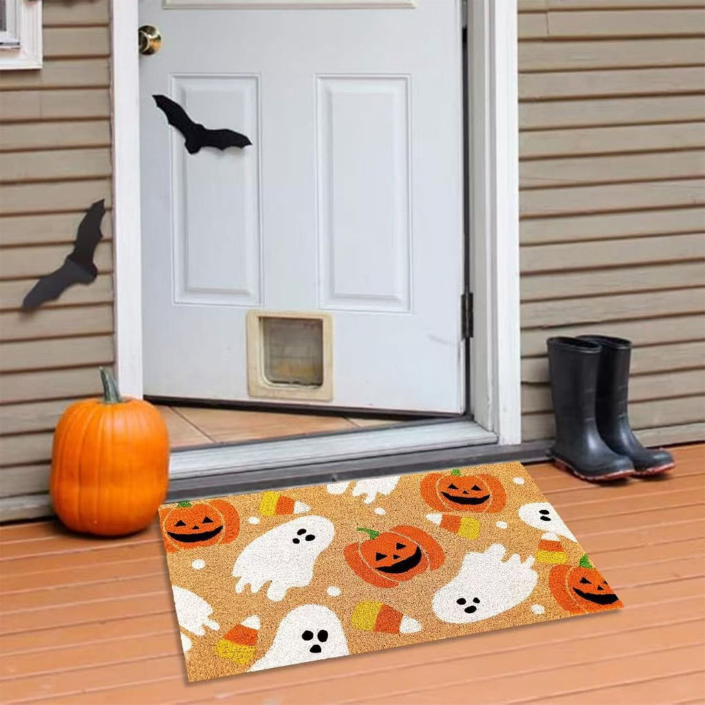 Front Door Mat Indoor Outdoor Entrance Rug, Semicircular Entrance Mat, Half Round Waterproo Non-Slip Durable Rubber Doormat for Garage, Patio, 29.5 inch