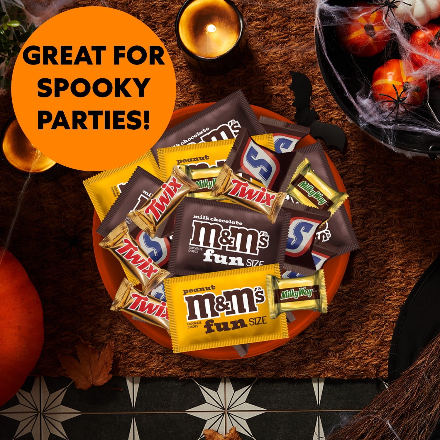 M&M's, Snickers, Twix & Milky Way Chocolate Halloween Candy Variety Pack - 120 Ct Bulk Bag
