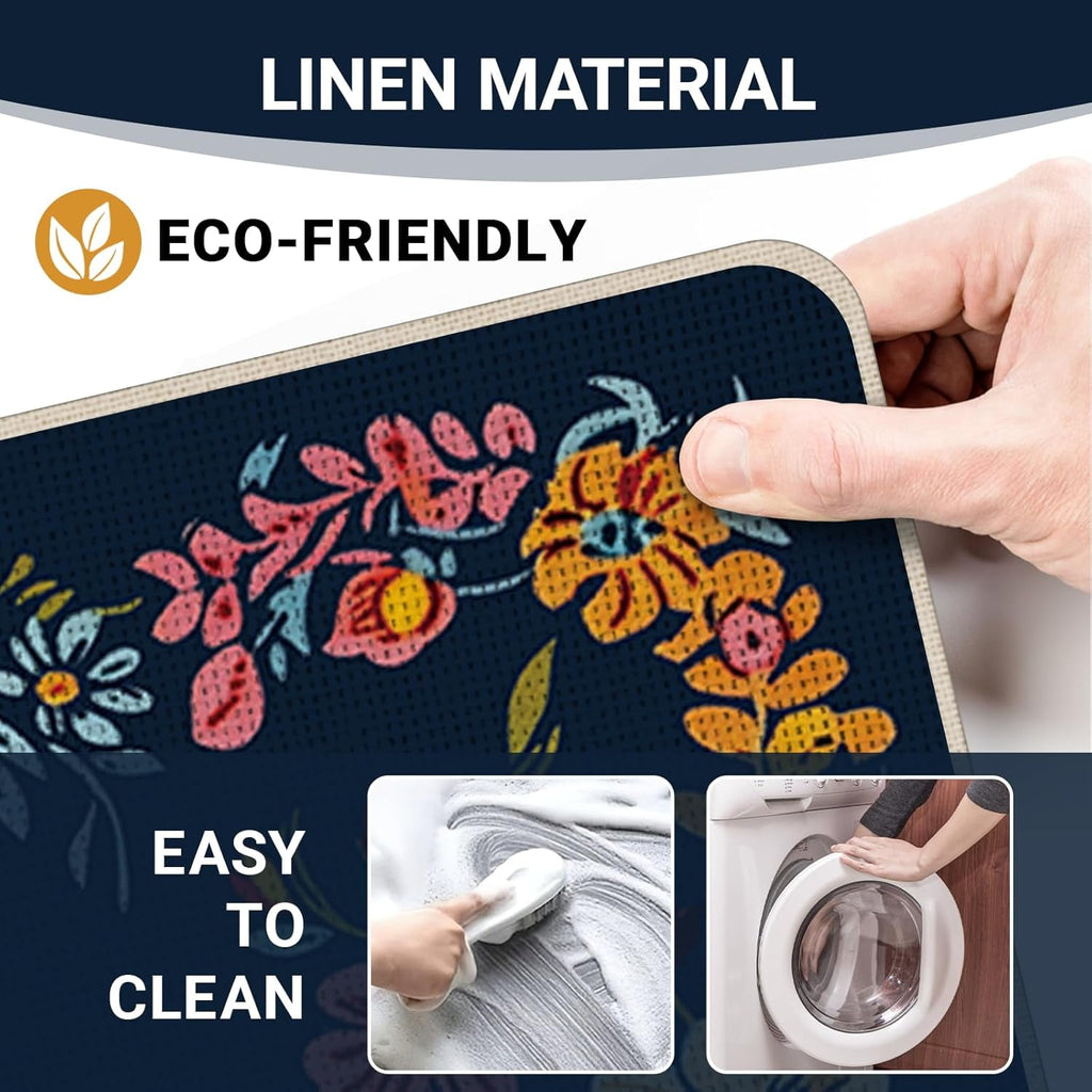 I Put a Spell on You Welcome Front Door Mat, Magical Hocus Pocus Decorative Doormat Non-Slip Floor Entryway Rug, Funny Black Halloween Low Profile Indoor Outdoor Home Kitchen Decor 17x29 Inches