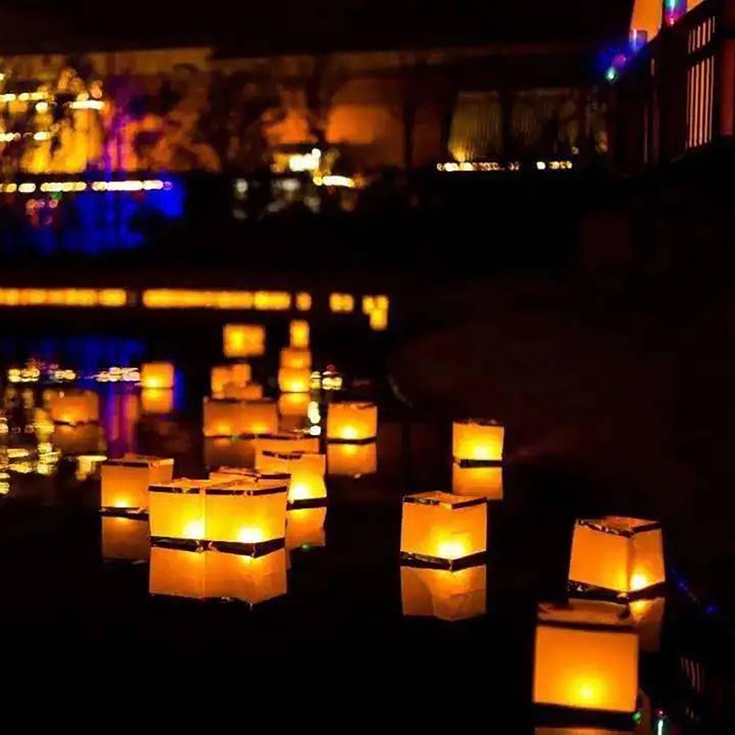 10 pcs Water Floating Candle Lanterns Outdoor Water Lantern for Praying 4.3 Inch