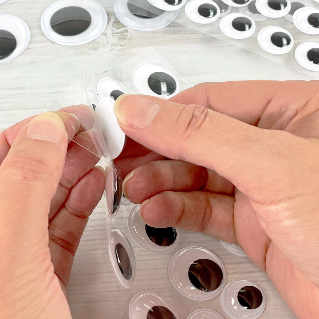 Hello Hobby Black & White Adhesive Stick On Googly Eyes for Crafts, 119 Count