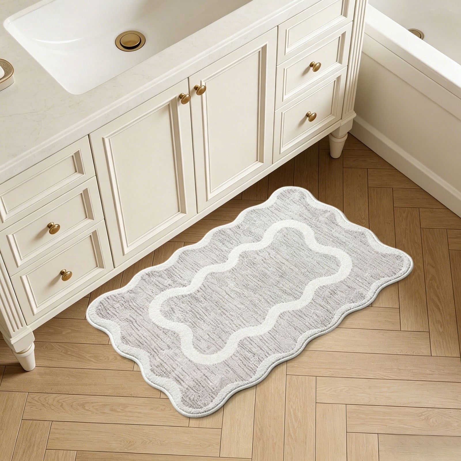Clearance! 4th of July USA Bow Flag Bath Rugs, 24"x16" Red White Blue Decorative Bathroom Mat, Independence Day Embroidered Patriotic Lumbar Decor, Gift for Mom Dad Friend Family