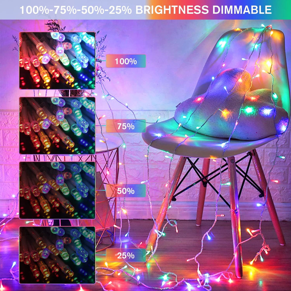 JMEXSUSS 33ft 100 LED White Christmas Lights, 8 Modes Connectable Clear Wire Twinkle Fairy String Lights Indoor, Plug-in Christmas String Lights Outdoor Waterproof for Christmas Wedding Party Tree