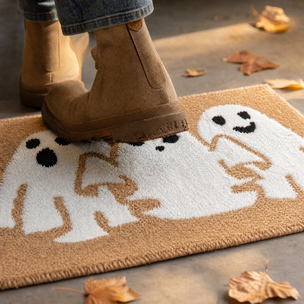 Halloween Doormat Vintage Retro Style Mat 23.6x15.7in Secure-Grip Absorbent Coir Look Entryway Rug for Front Porch Indoor Outdoor Decor by OVFUIZ