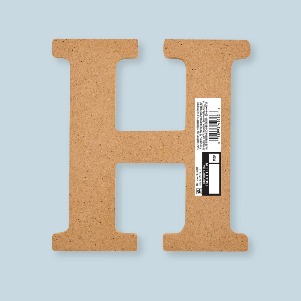 Plaid Unfinished Wood MDF 5" Letter for DIY Arts and Crafts, A