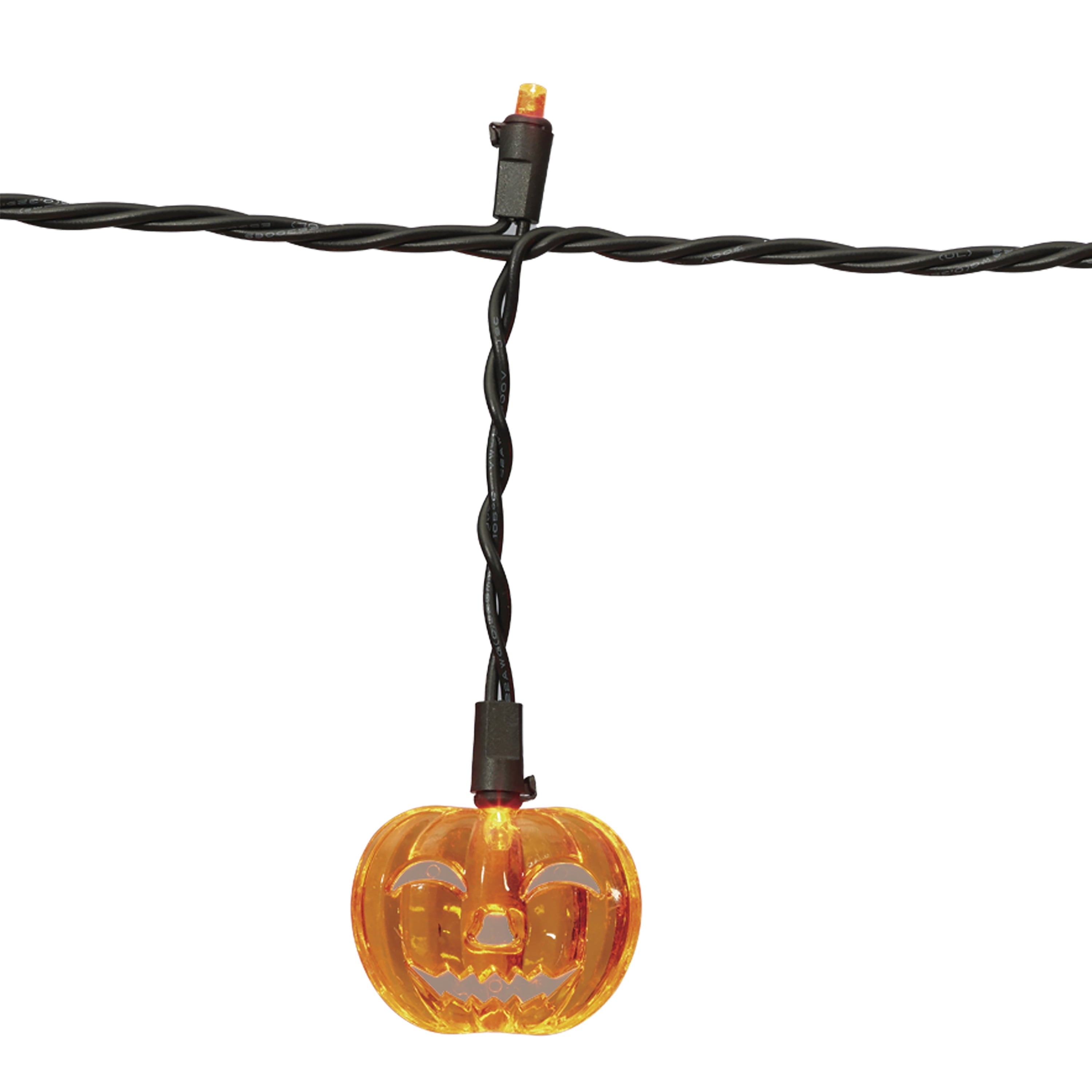 Indoor/Outdoor 30-Count LED Pumpkin Icicle Lights, Orange, 6', Halloween by Way To Celebrate